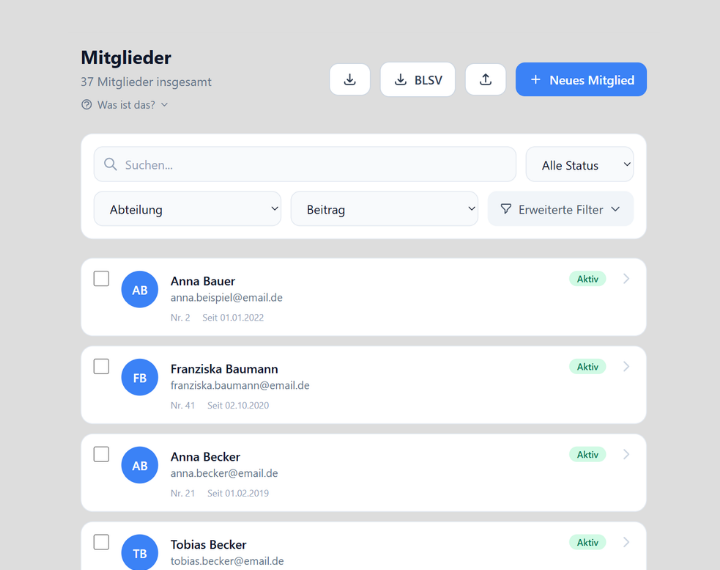 Mietgliederverwaltung