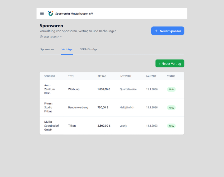 Sponsorenverwaltung
